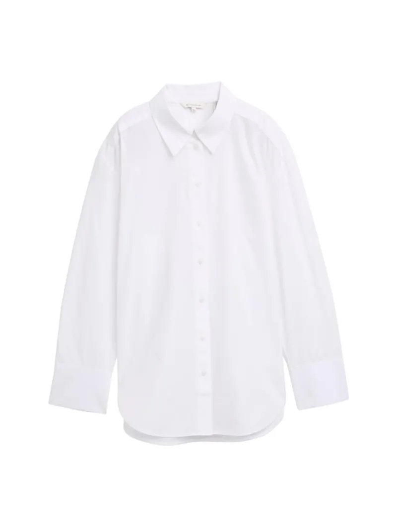 Tom Tailor Blusen*Loose Fit Popeline Hemdbluse white
