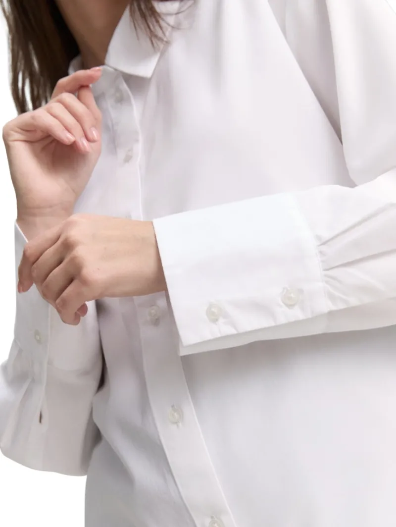 Tom Tailor Blusen*Loose Fit Popeline Hemdbluse white