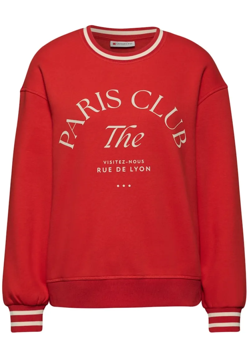 Street One Pullover & Sweatshirts*Loose Fit Print Sweatshirt Racing Red