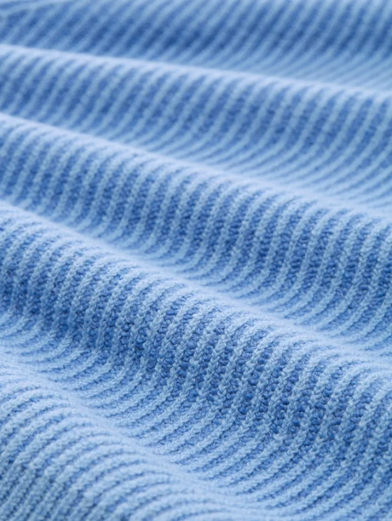 Tom Tailor Pullover & Sweatshirts*Loose Fit Strickpullover mit Stehkragen light blue knit structure