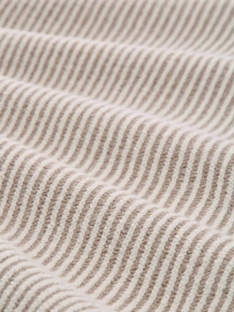 Tom Tailor Pullover & Sweatshirts*Loose Fit Strickpullover mit Stehkragen soft taupe rib structure