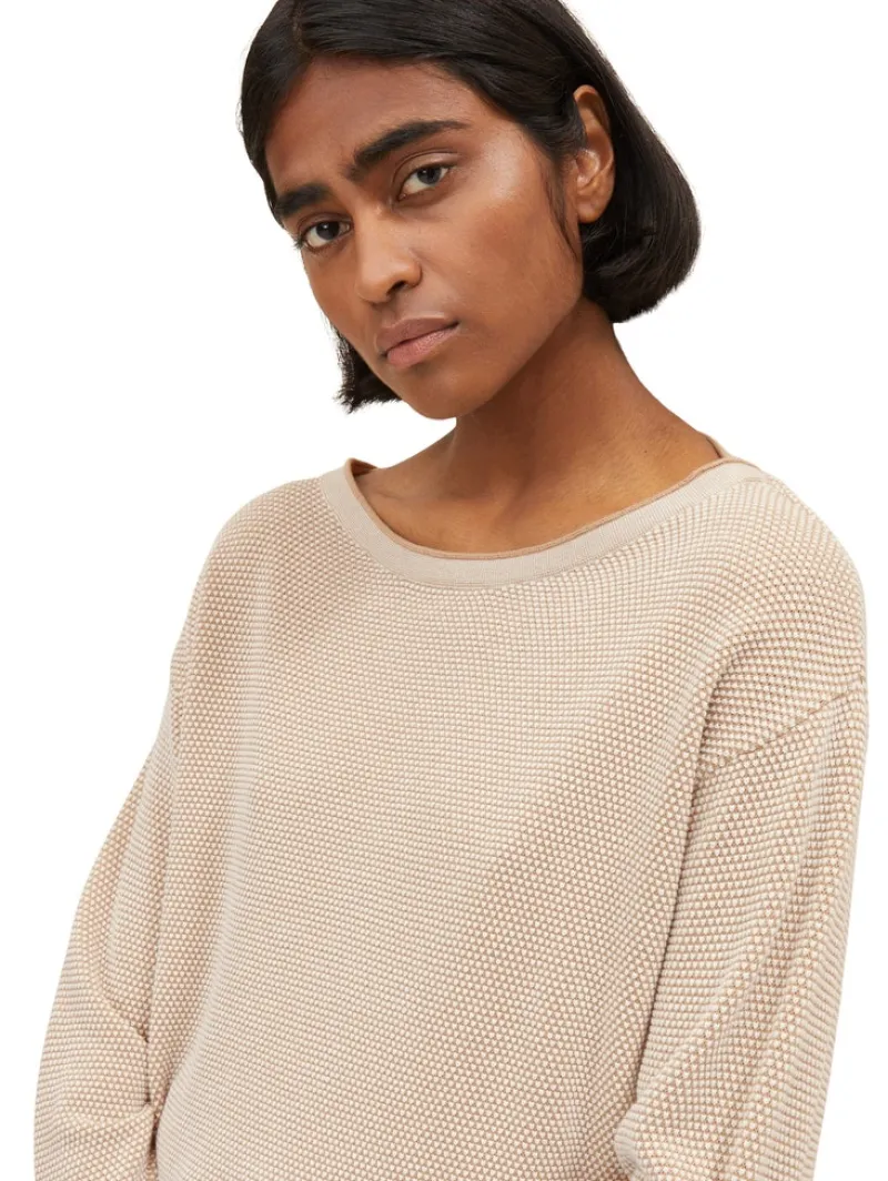 Tom Tailor Pullover & Sweatshirts*Loose Fit Strickpullover aus Bio-Baumwolle beige bubble structure