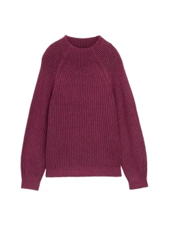 Tom Tailor Pullover & Sweatshirts*Loose Fit Strickpullover mit Stehkragen red rib structure