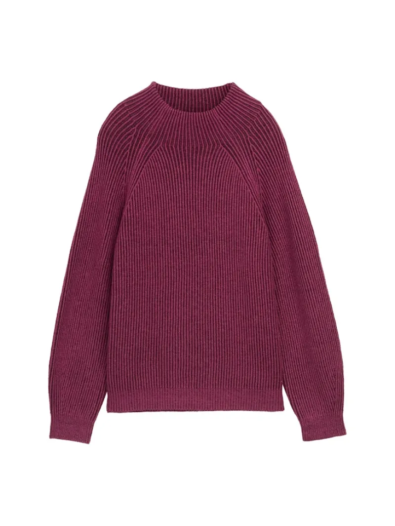 Tom Tailor Pullover & Sweatshirts*Loose Fit Strickpullover mit Stehkragen red rib structure