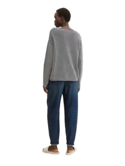 Tom Tailor Pullover & Sweatshirts*Loose Fit Strickpullover aus Bio-Baumwolle navy bubble structure