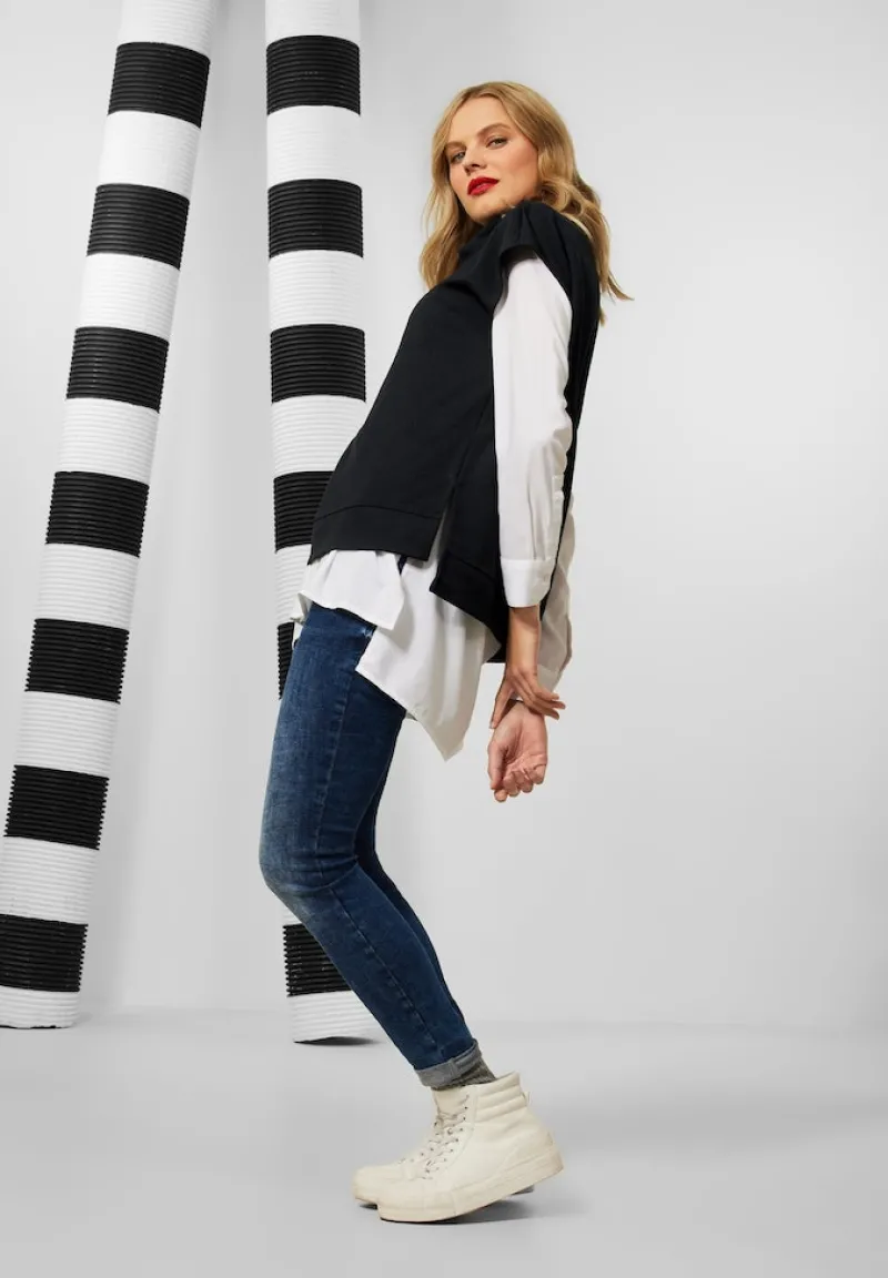 Street One Pullover & Sweatshirts*Loose Fit Sweatweste Black