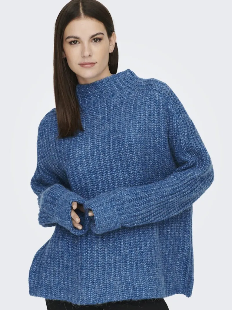 La Strada Unica Pullover & Sweatshirts*LSUANAIS WOOL L/S HIGHNECK PULLOVER KNT blue sapphire