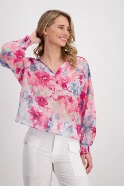 Monari Blusen*Luftige Bluse pink gemustert