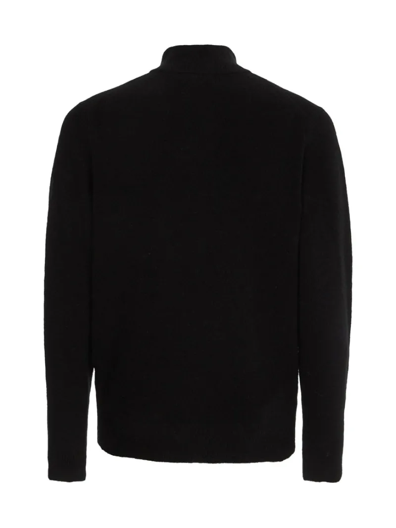 Calvin Klein Pullover & Sweatshirts*LYCRA BLEND BUTTON QUARTER ZIP ck black