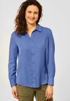 Cecil Blusen*Lyocell Bluse in Unifarbe forever blue