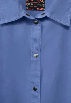 Cecil Blusen*Lyocell Bluse in Unifarbe forever blue
