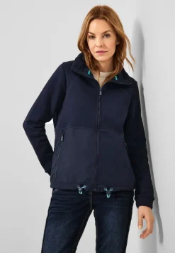 Cecil Pullover & Sweatshirts*Materialmix Strickjacke deep blue