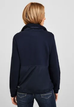 Cecil Pullover & Sweatshirts*Materialmix Strickjacke deep blue