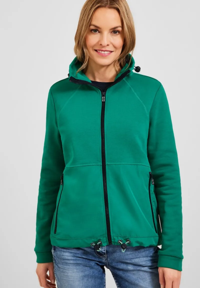 Cecil Pullover & Sweatshirts*Materialmix Strickjacke smaragd green