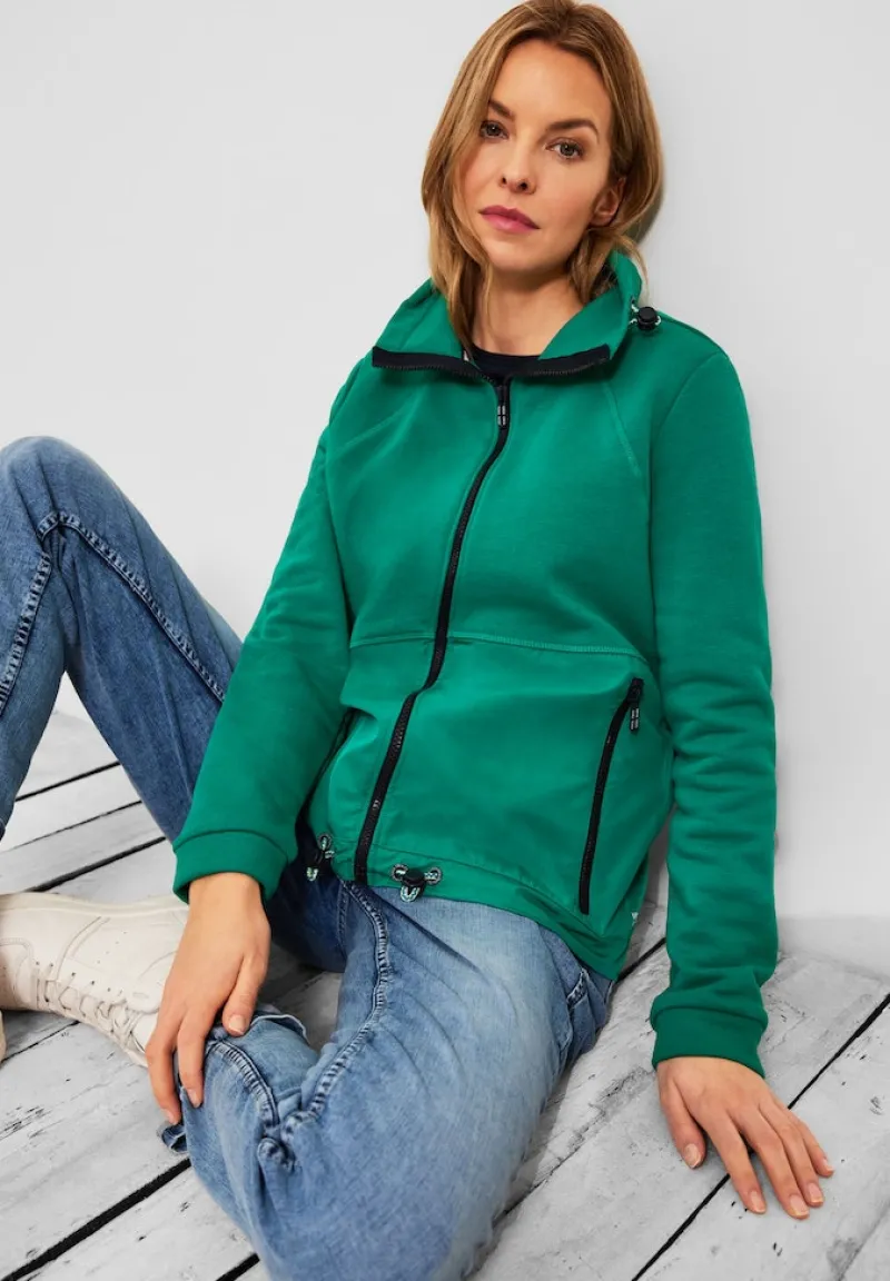 Cecil Pullover & Sweatshirts*Materialmix Strickjacke smaragd green