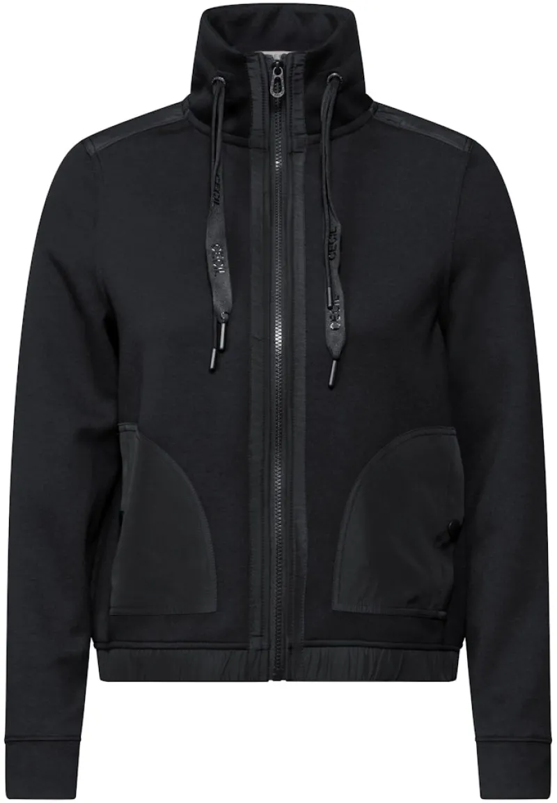 Cecil Pullover & Sweatshirts*Materialmix Sweatjacke Black