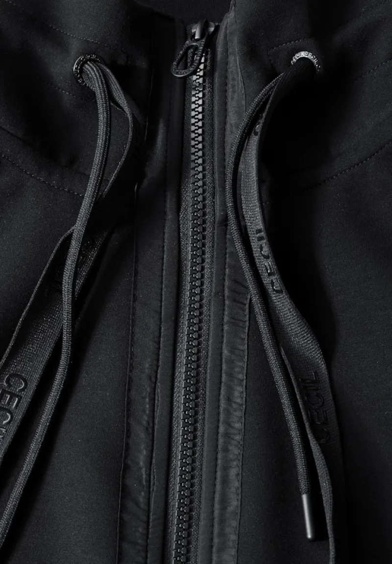 Cecil Pullover & Sweatshirts*Materialmix Sweatjacke Black