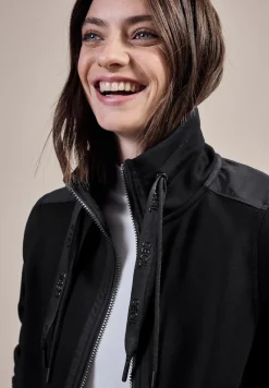 Cecil Pullover & Sweatshirts*Materialmix Sweatjacke Black