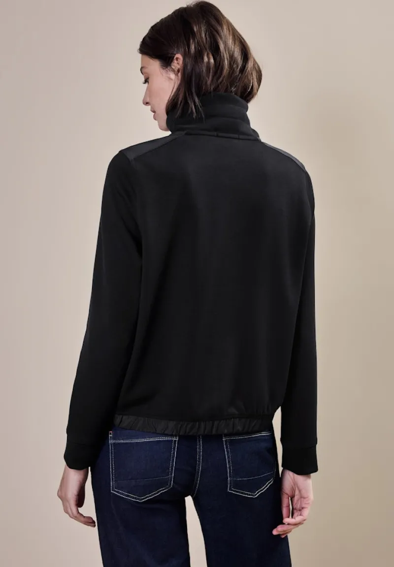 Cecil Pullover & Sweatshirts*Materialmix Sweatjacke Black