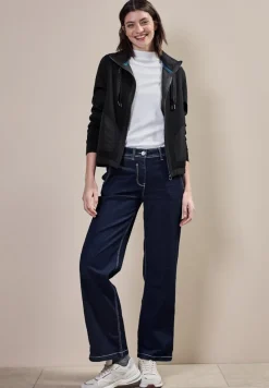 Cecil Pullover & Sweatshirts*Materialmix Sweatjacke Black