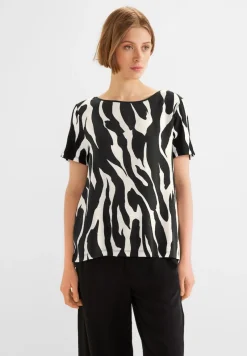 Street One Shirts*Materialmix T-Shirt Black