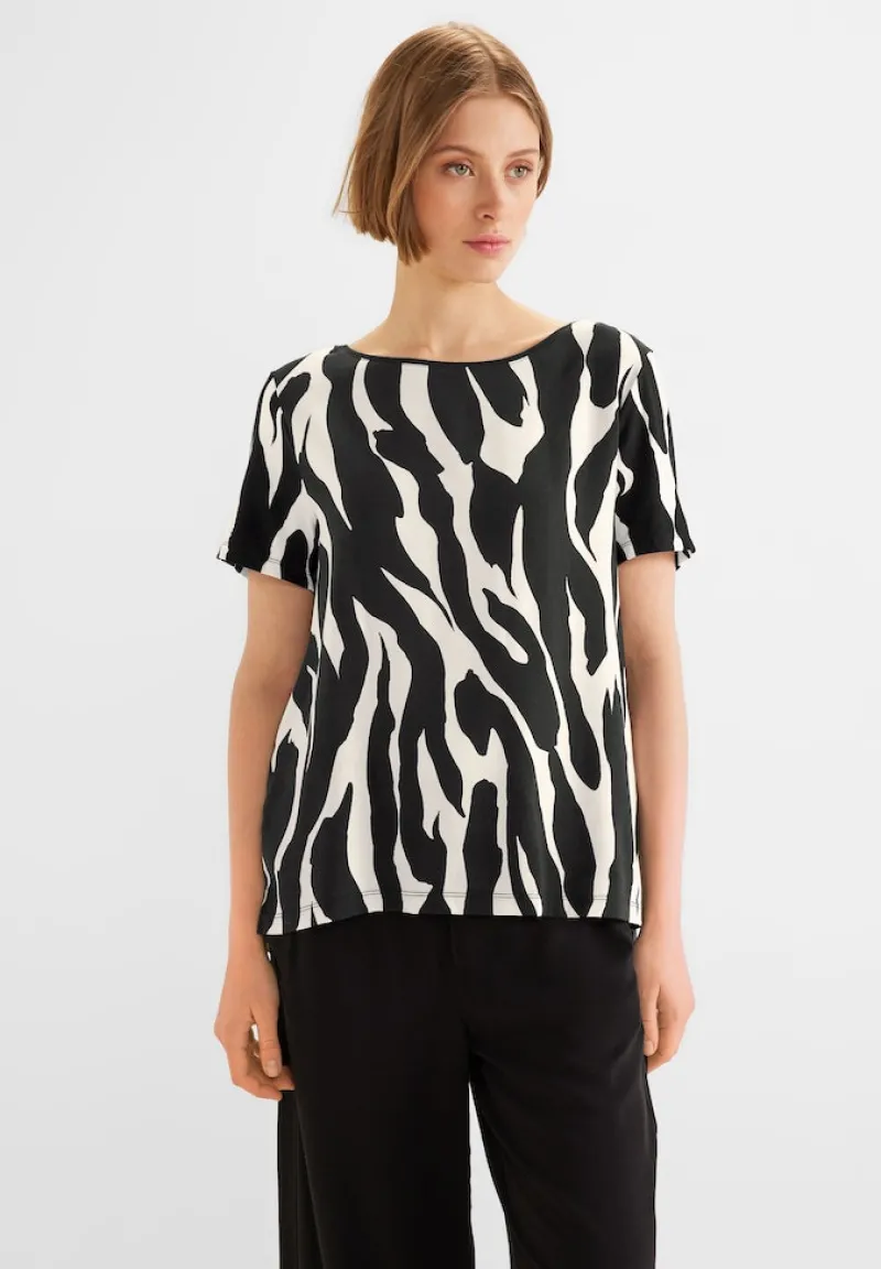 Street One Shirts*Materialmix T-Shirt Black