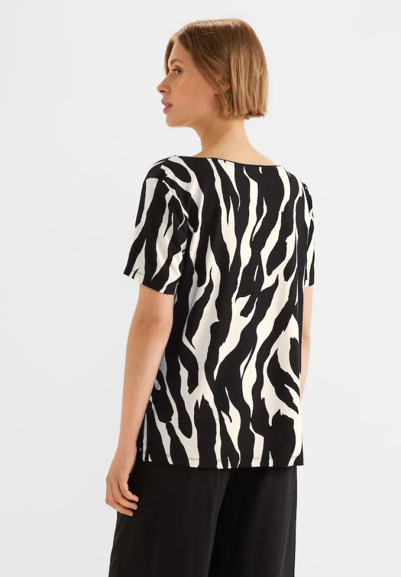 Street One Shirts*Materialmix T-Shirt Black