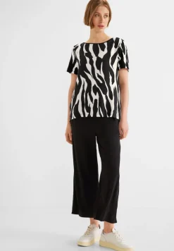 Street One Shirts*Materialmix T-Shirt Black