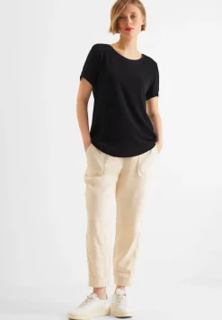 Street One Shirts*Materialmix T-Shirt Black