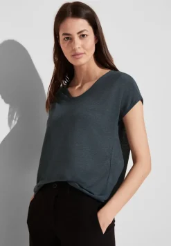 Street One Shirts*Materialmix T-Shirt cool vintage green