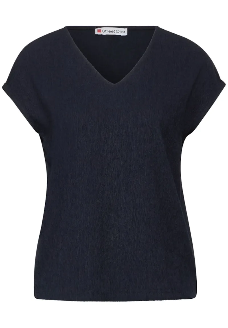 Street One Shirts*Materialmix T-Shirt deep blue