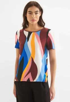 Street One Shirts*Materialmix T-Shirt foxy red