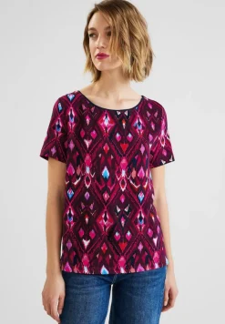 Street One Shirts*Materialmix T-Shirt tamed berry