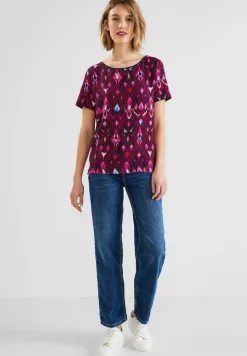 Street One Shirts*Materialmix T-Shirt tamed berry