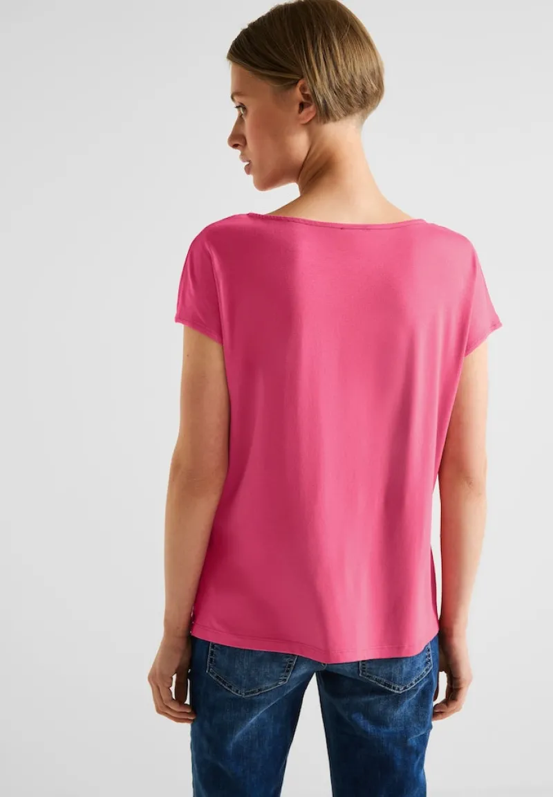 Street One Shirts*Materialmixshirt mit Cut-Out berry rose