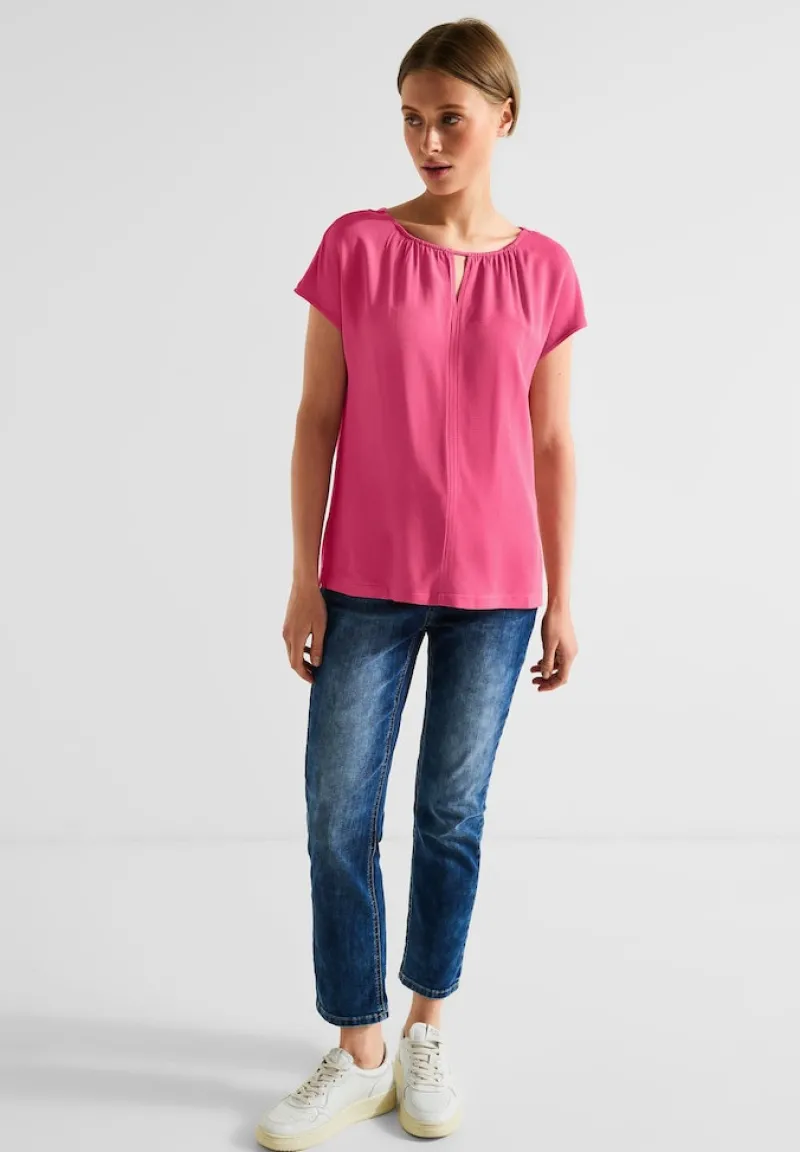 Street One Shirts*Materialmixshirt mit Cut-Out berry rose