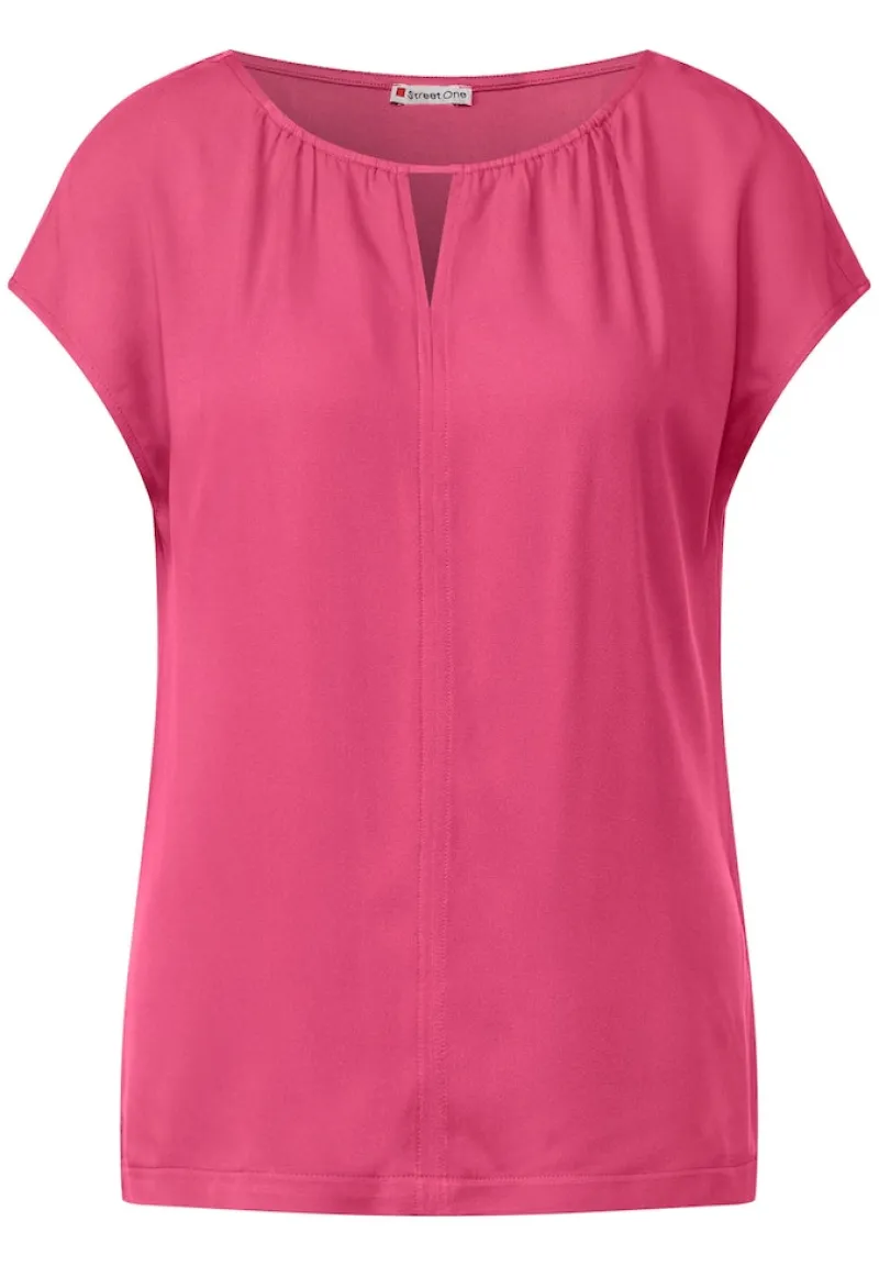 Street One Shirts*Materialmixshirt mit Cut-Out berry rose
