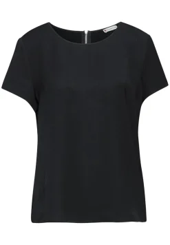 Street One Shirts*Materialmix-T-Shirt Black