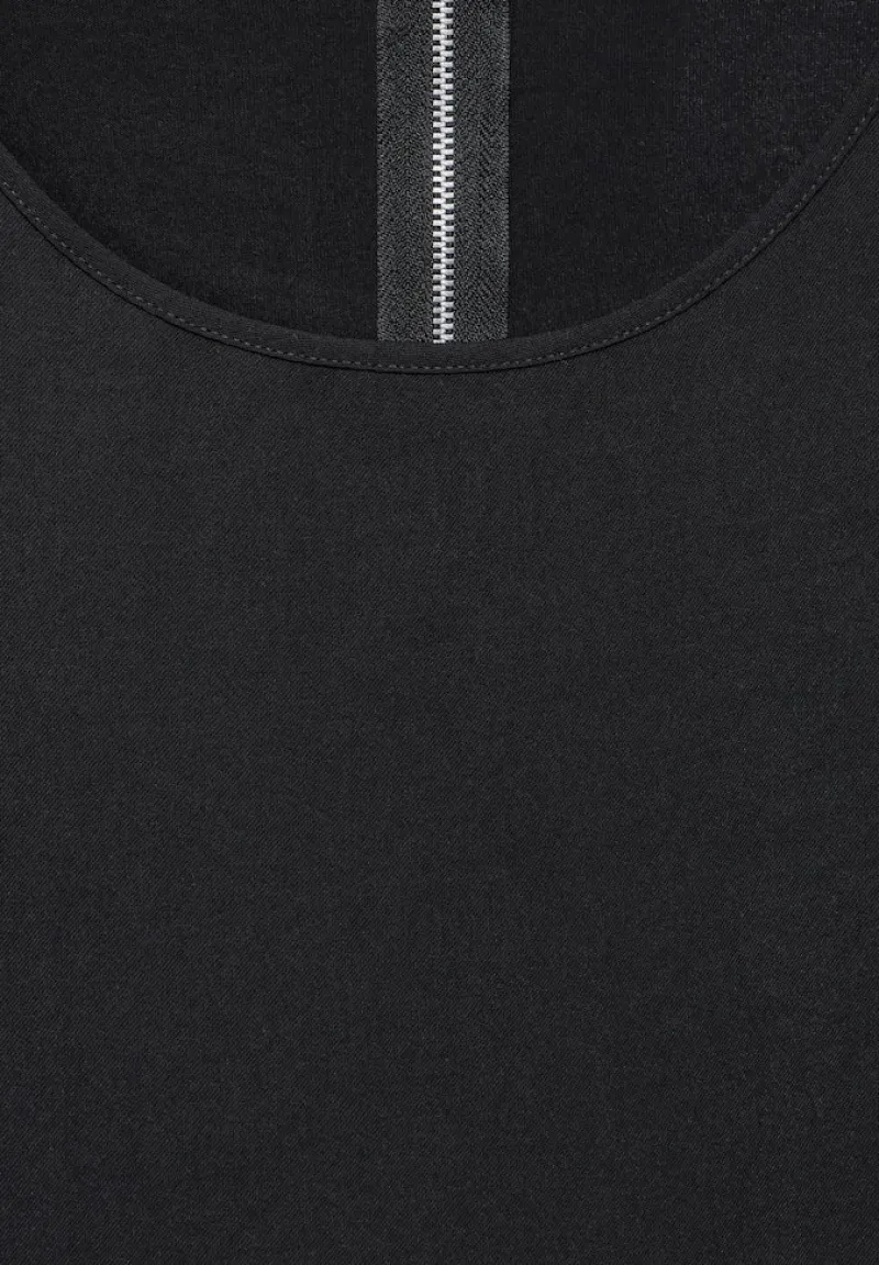 Street One Shirts*Materialmix-T-Shirt Black