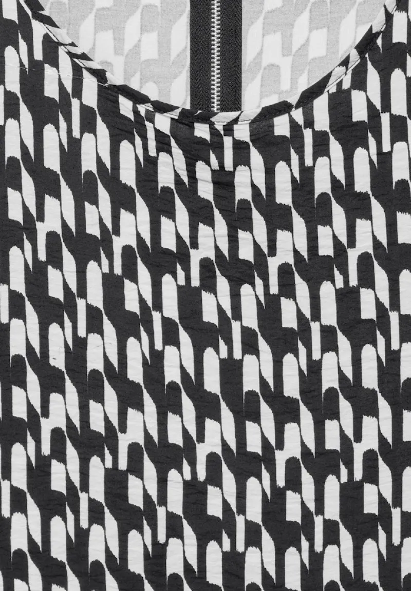 Street One Shirts*Materialmix-T-Shirt Black