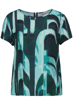 Street One Shirts*Materialmix-T-Shirt hunter green