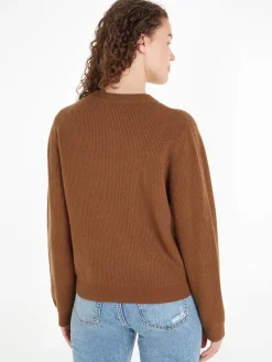 Tommy Hilfiger Pullover & Sweatshirts*MD WOOL CASH C-NK SWEATER natural cognac