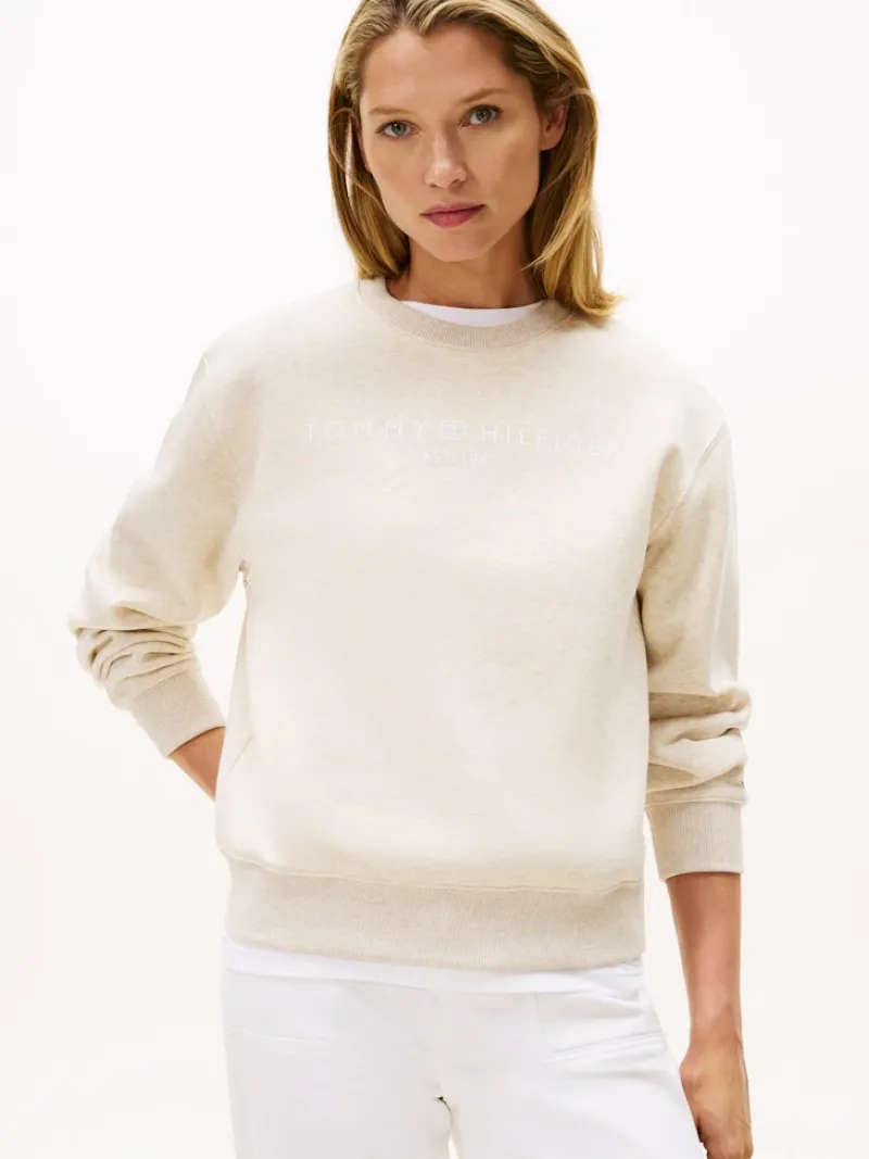 Tommy Hilfiger Pullover & Sweatshirts*MDRN REG CORP LOGO C-NK SWTSHRT heather oatmilk