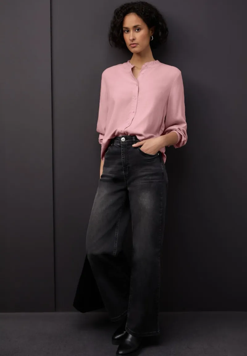 Street One Blusen*Melange Bluse mit Rüschen powder pink mel.