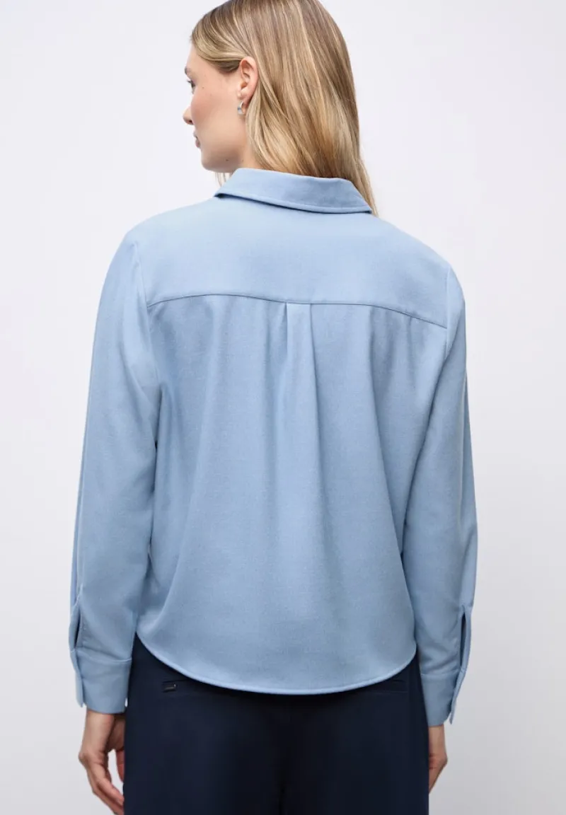 Street One Blusen*Melange Bluse mit Tape frosted blue mel.
