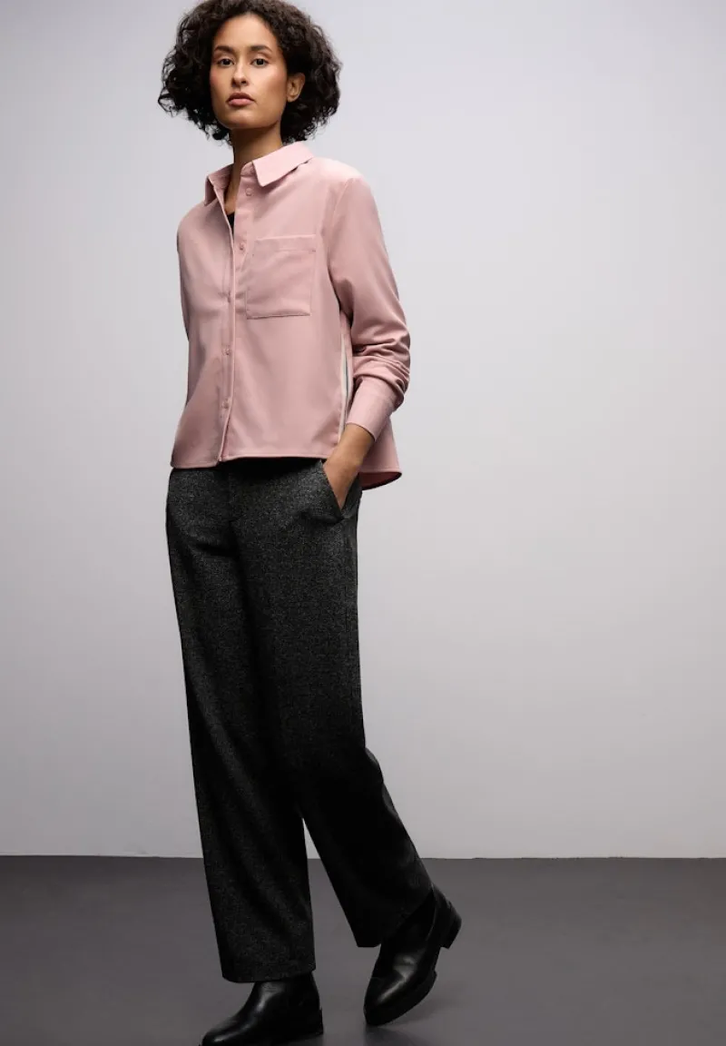 Street One Blusen*Melange Bluse mit Tape powder pink mel.