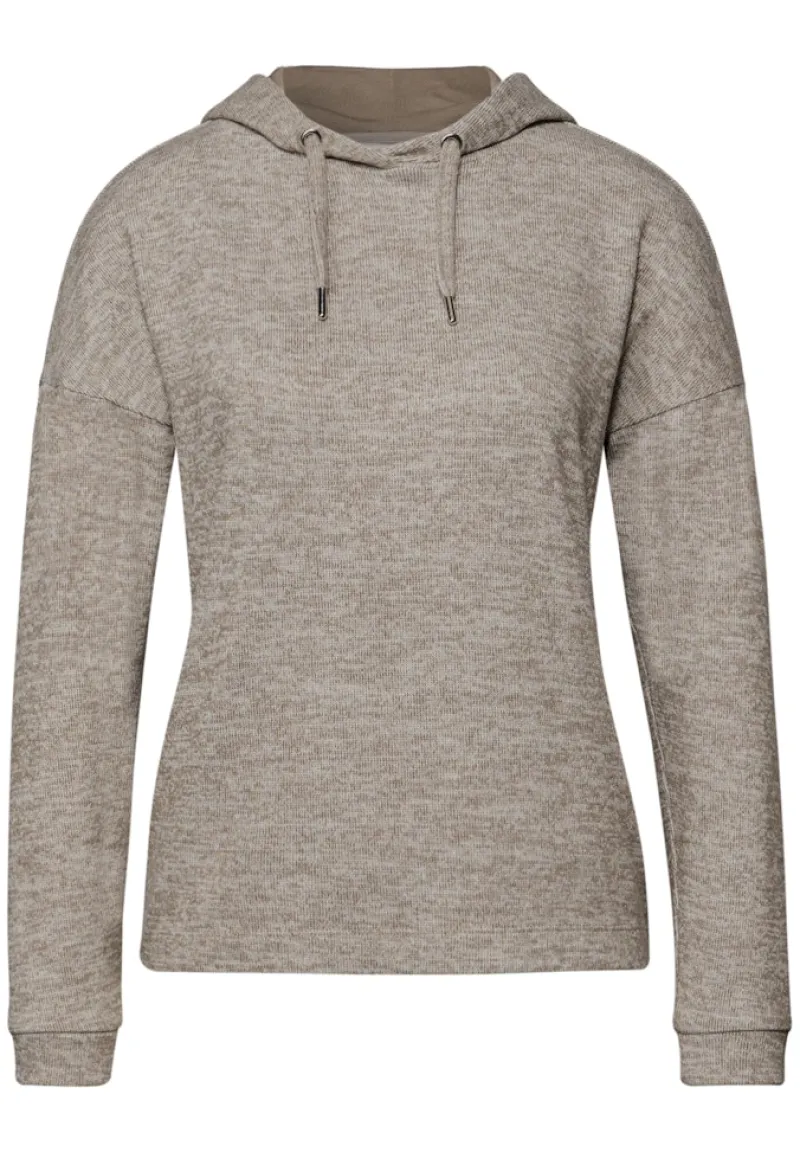 Street One Shirts*Melange Hoodie Shirt light terra mocha mel.