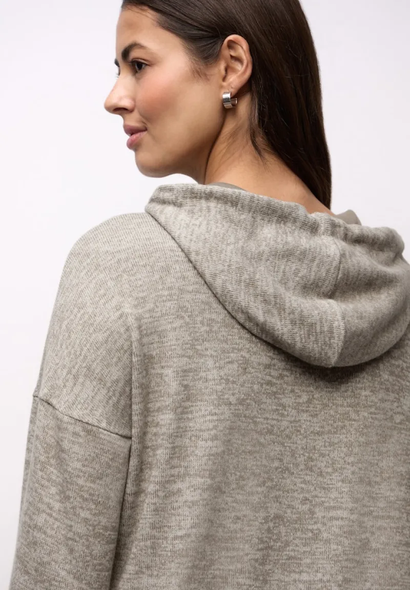 Street One Shirts*Melange Hoodie Shirt light terra mocha mel.