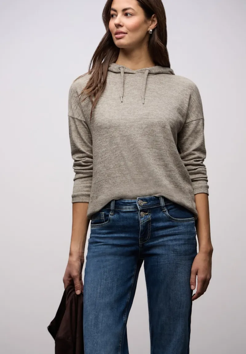 Street One Shirts*Melange Hoodie Shirt light terra mocha mel.