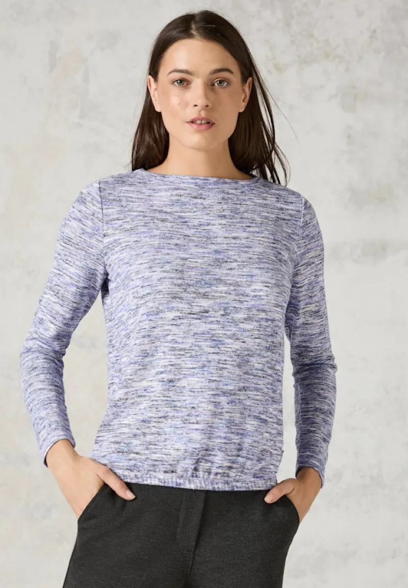 Cecil Shirts*Melange-Shirt mulit lilac melange